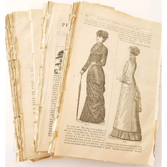 1881 Peterson's Magazine Victorian Ephemera Lot Of 400 Pcs Illustrated LGDWB4 - Picture 2 of 7